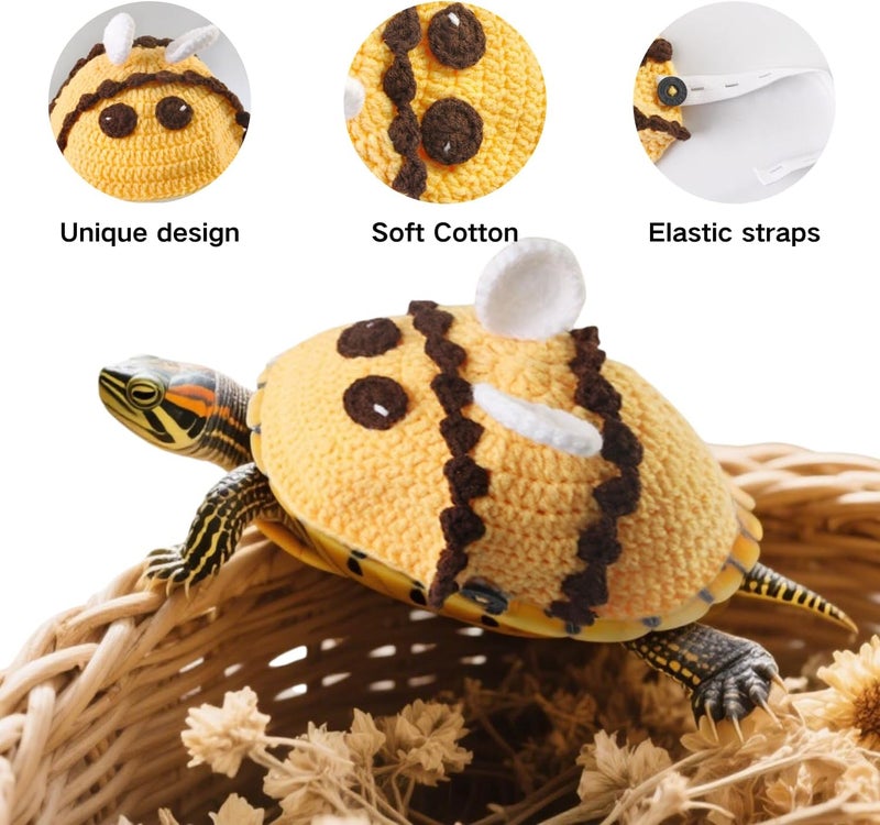 TTMIMIK Turtle Sweater Handmade Small Animal Sweater Winter Knitted Sweater with Adjustable Strap Tortoise Apparel for Christmas Halloween Party Cosplay Costume Photo Shoot (Small) - Image 5